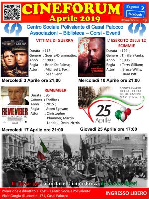 Cineforum aprile 2019